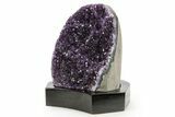 Deep Purple Amethyst Geode With Wood Base - Uruguay #364438-2